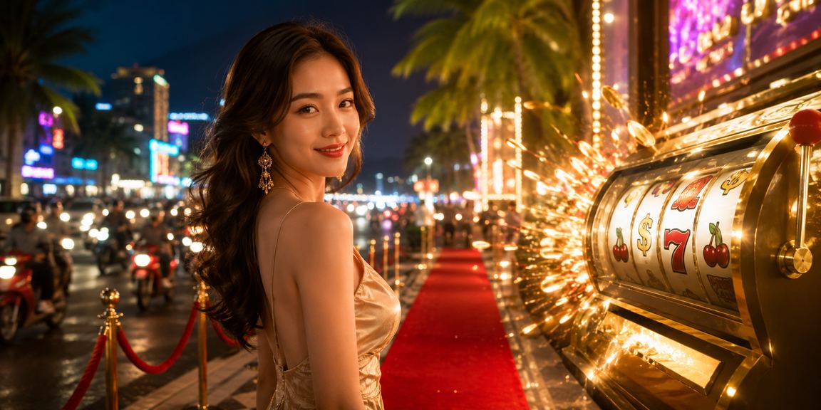 Khu chợ đêm Nha Trang lung linh với trò chơi slot sáng neon